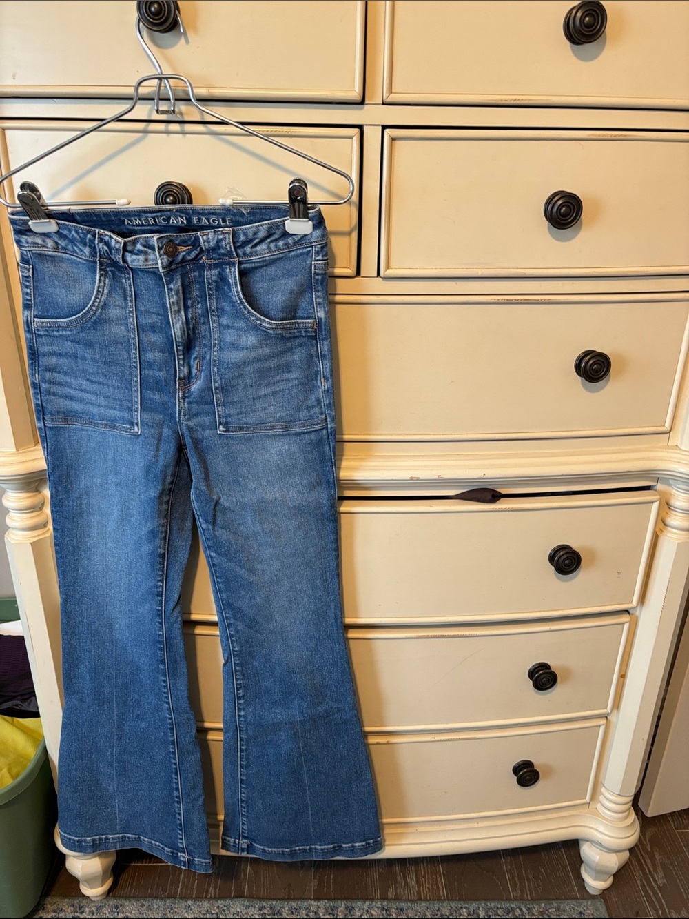 American Eagle Outfitters Medium Blue High-Rise Flare Jeans